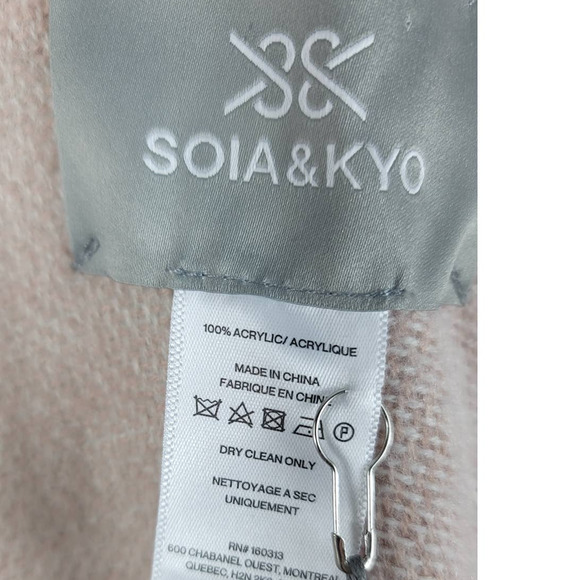 SOIA & KYO Woven Scarfigan With Fringe Neutral Beige/Cream OSFM - Picture 4 of 4